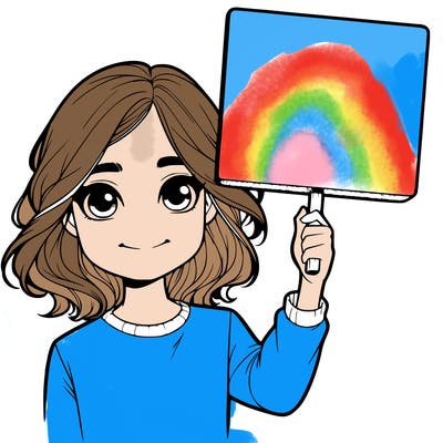 realistic girl holding up a sign