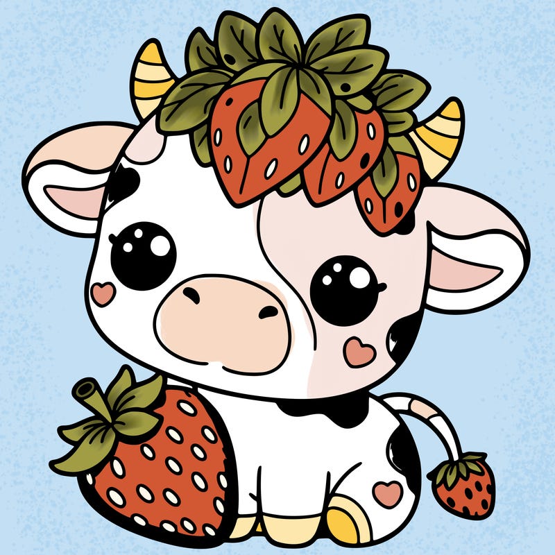 cute strawberry cow