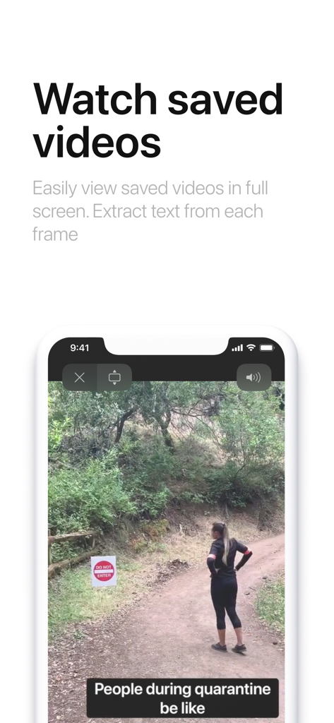 SnapTk Save Video from Links - SnapTk app interface showing the watch saved videos feature with a full screen video player