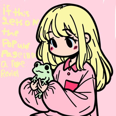 girl with long hair and a oversized shirt. and she is holding a frog