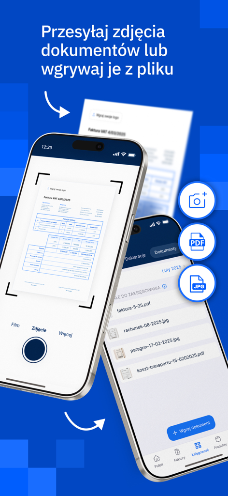 Interface de l'application mobile IFIRMA pour scanner et télécharger des factures et documents professionnels