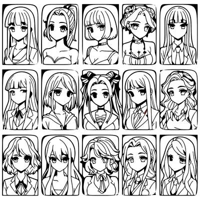 girls that look diffrent anime