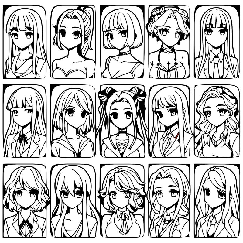 girls that look diffrent anime