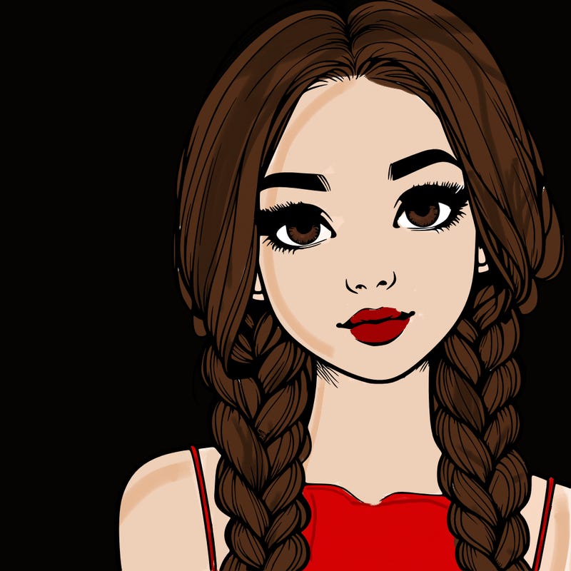 realistic girl with braids