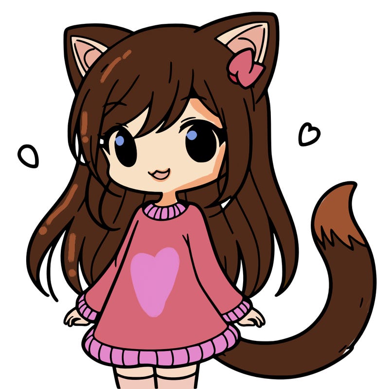girl with cat ears and tail