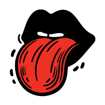 lip tongue sticking out