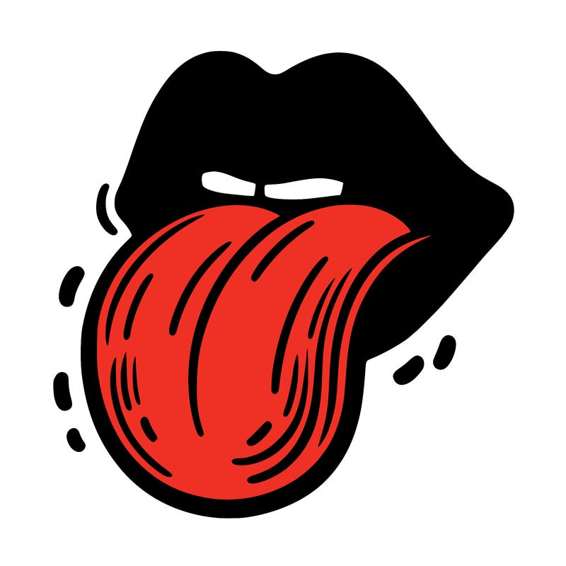 lip tongue sticking out