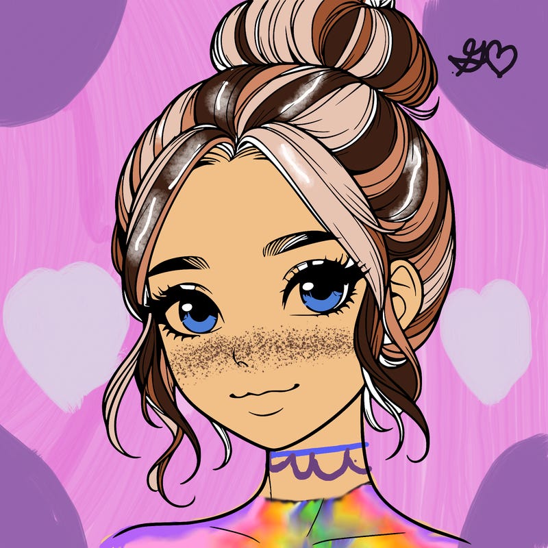 realistic pretty girl with hair in bun