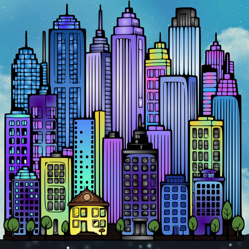 a city with skyscrapers