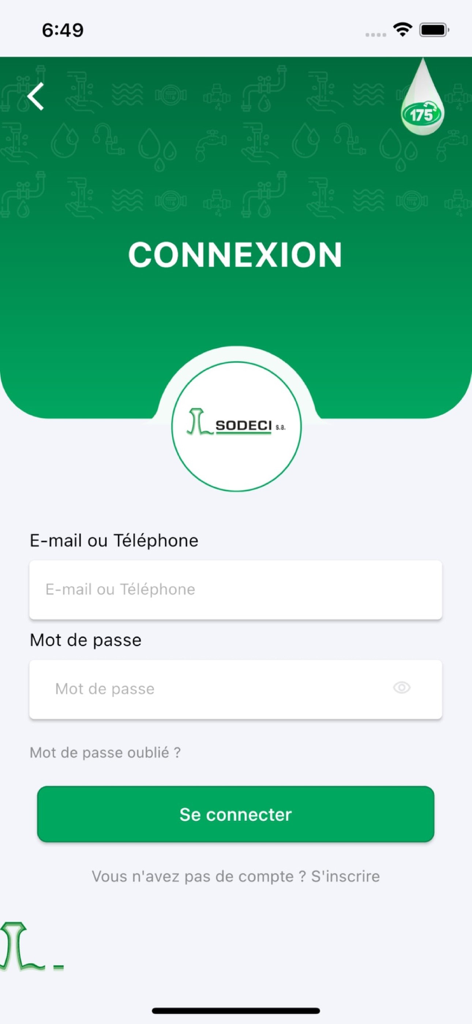 Ma SODECI en ligne - Ma SODECI en ligne login screen