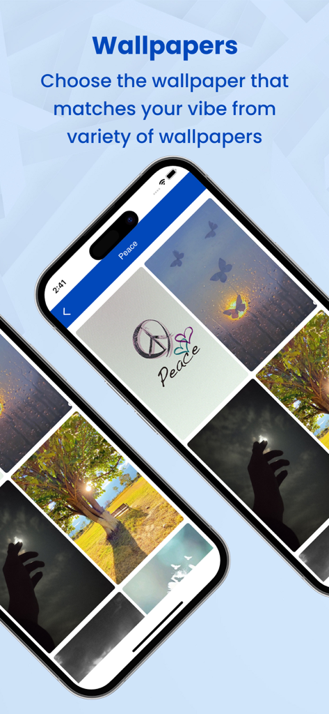 A selection of peaceful and nature themed wallpapers in the Bible app