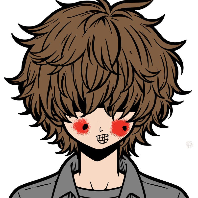 manga boy fluffy hair covering his eyes