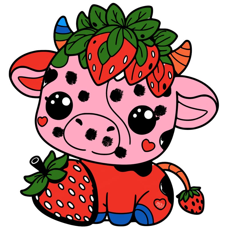 cute strawberry cow