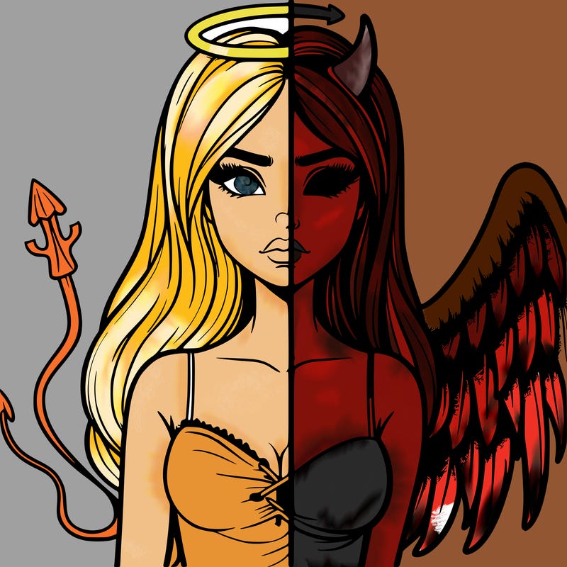 devil vs angel realistic girl