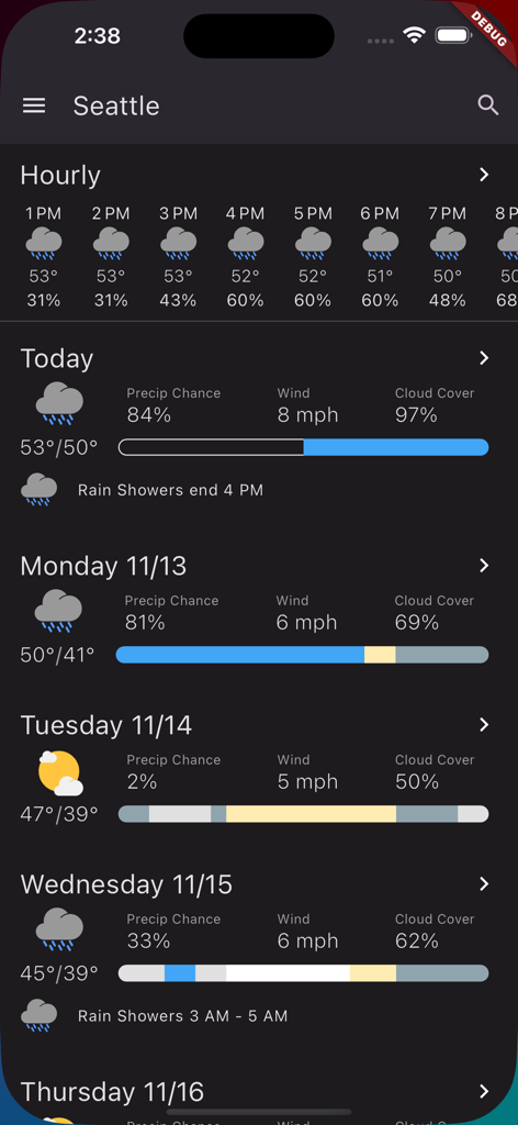Shadow Weather - Detailed hourly and daily weather forecast on Shadow Weather app