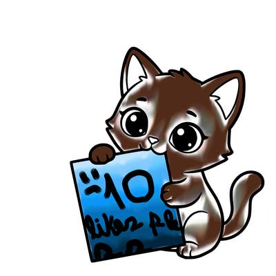 a small cat with a blank sheet of paper in its hand. the cat is sooooooo cute!