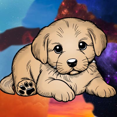 a cute realistic puppy