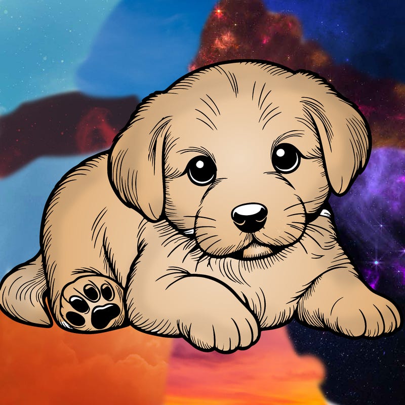 a cute realistic puppy