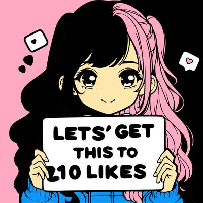 girl holding up sign that says let’s get this to 10 likes realistic