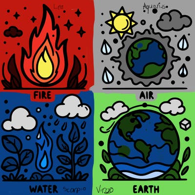 fire, air, water and earth