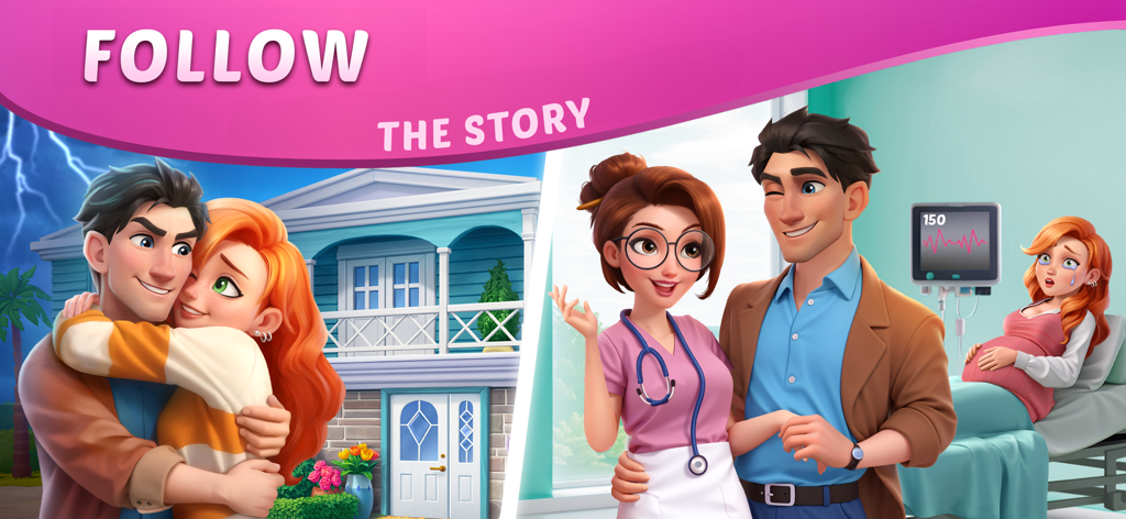 DesignVille: Merge & Design - DesignVille Merge and Design 게임의 캐릭터 스토리 장면