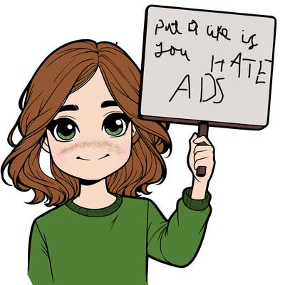 realistic girl holding up a sign