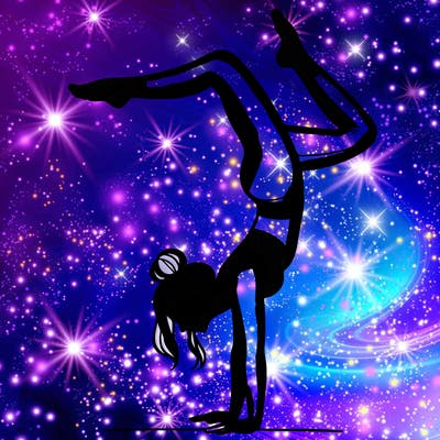 a woman doing a handstand