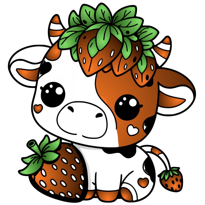 cute strawberry cow