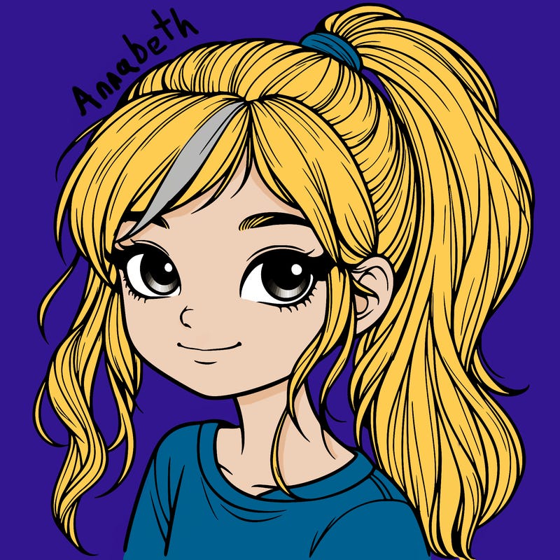 realistic girl with ponytail