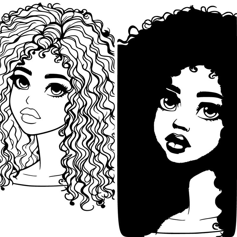 realistic girl with curly hair