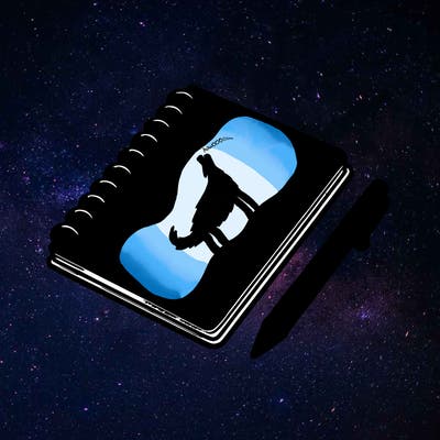 realistic blank sketch pad