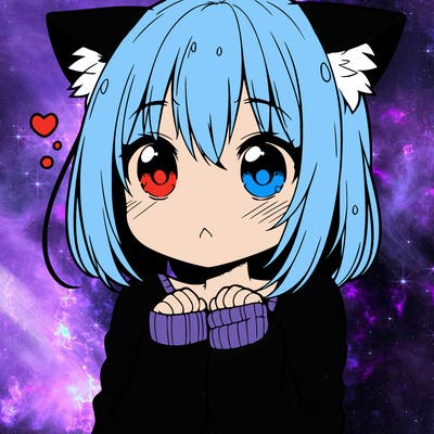 shy anime catgirl