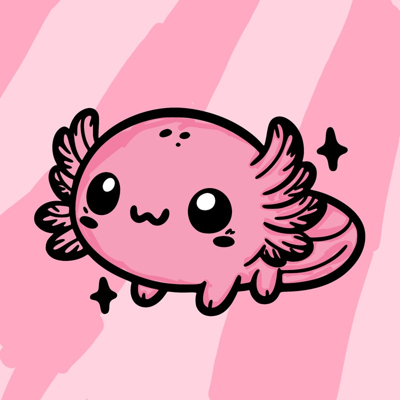 cute easy baby axolotl