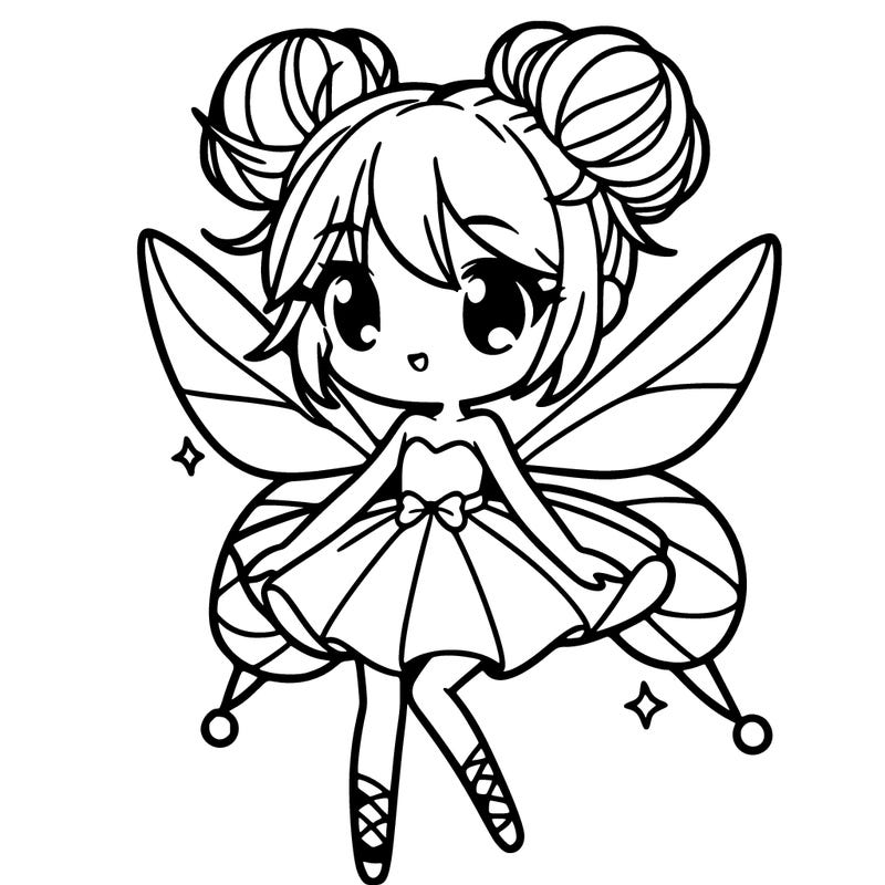 a cute fairy in manga style