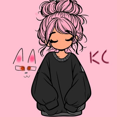 girl with baggy sweatshirt and messy bun