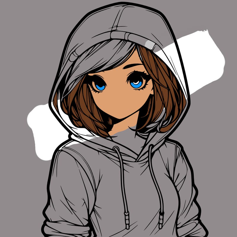 realistic girl with hoodie