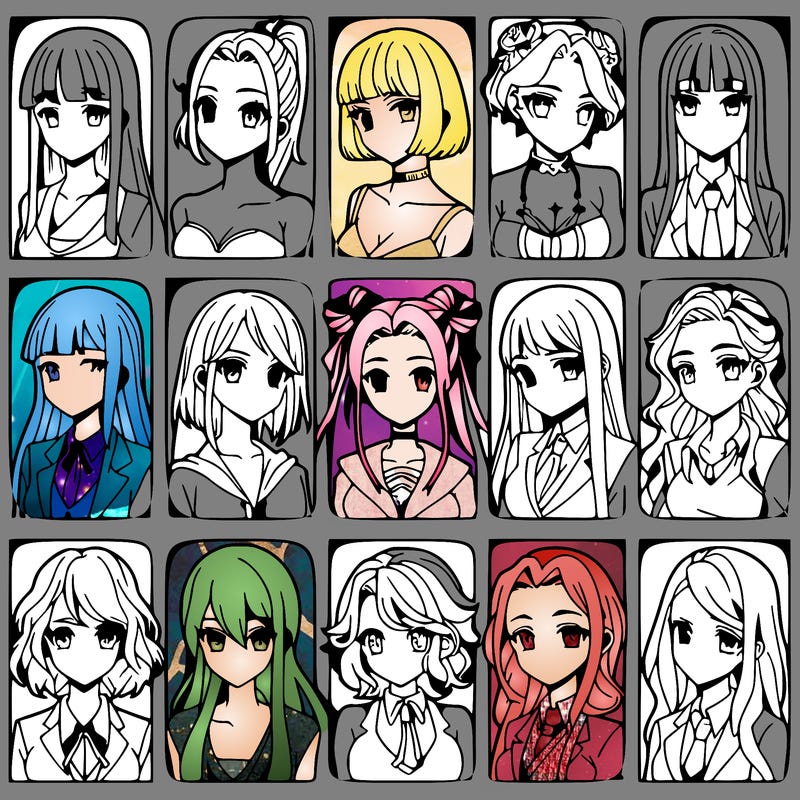 girls that look diffrent anime