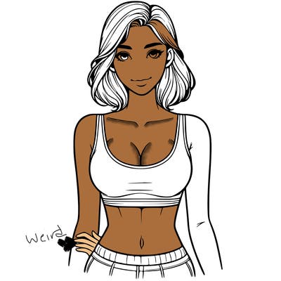 realistic woman with nice crop top