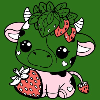 cute strawberry cow
