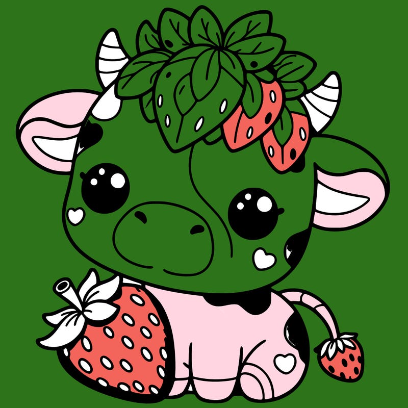 cute strawberry cow