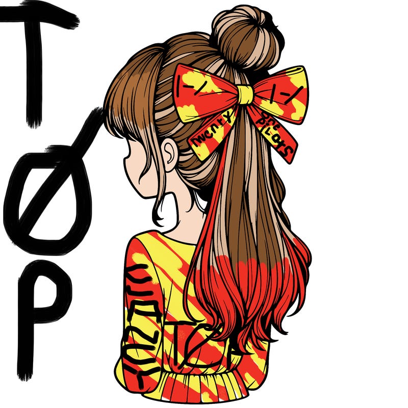 realistic girl  with hip length hair a bun and a big bow on the back of head