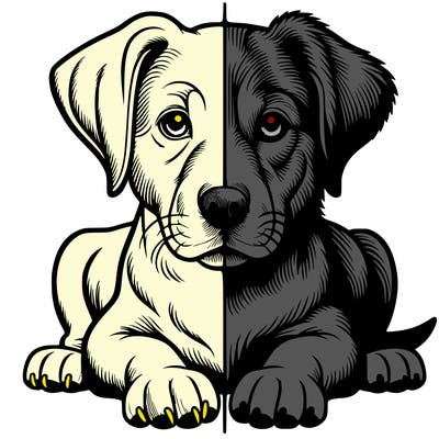 realistic dog split picture