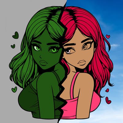 realistic girl split