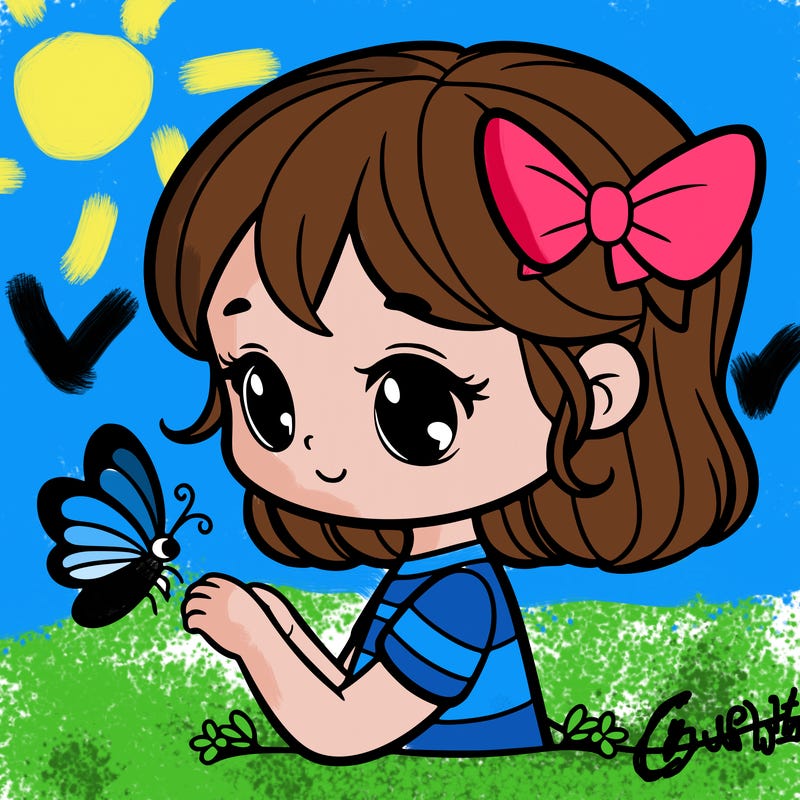 girl with a butterfly