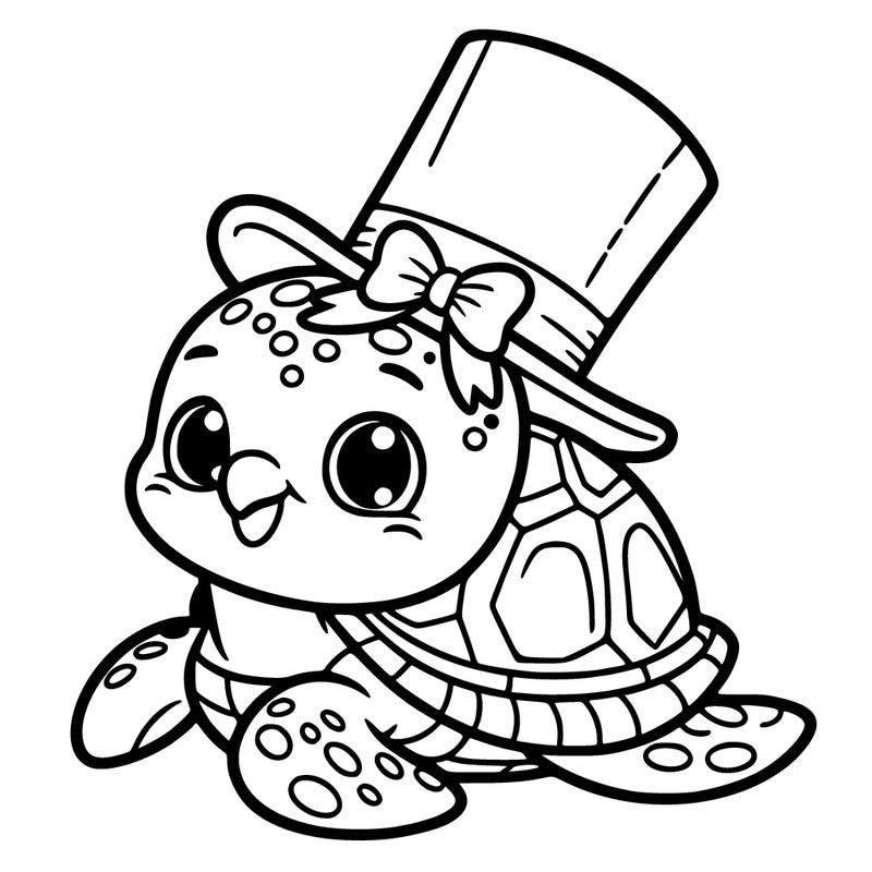 sea turtle with a top hat on