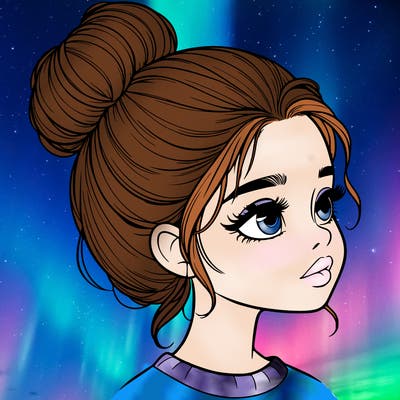 realistic girl with bun