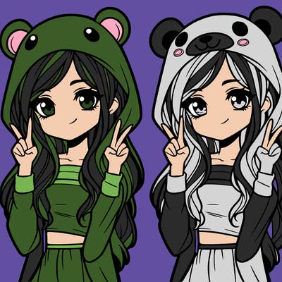 teen girl in animal costume