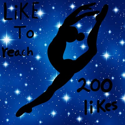 gymnast doing a leap in a leotard with a bent back leg