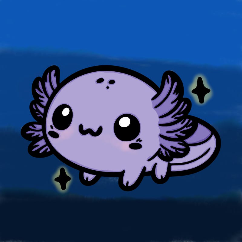 cute easy baby axolotl