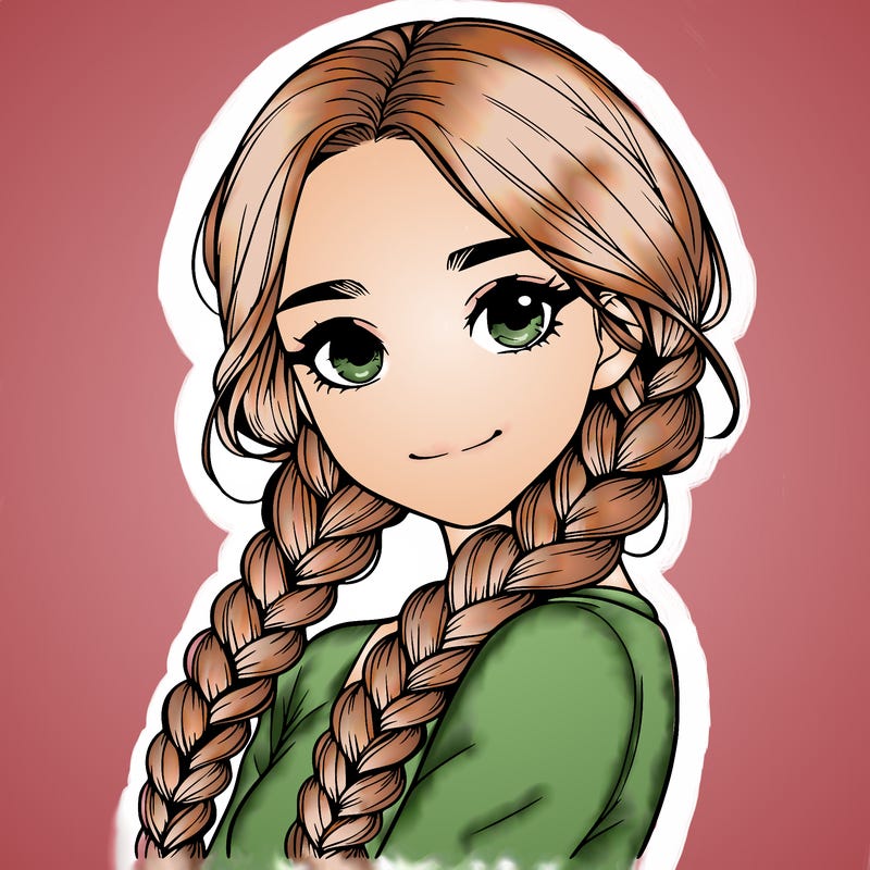 realistic girl with braids